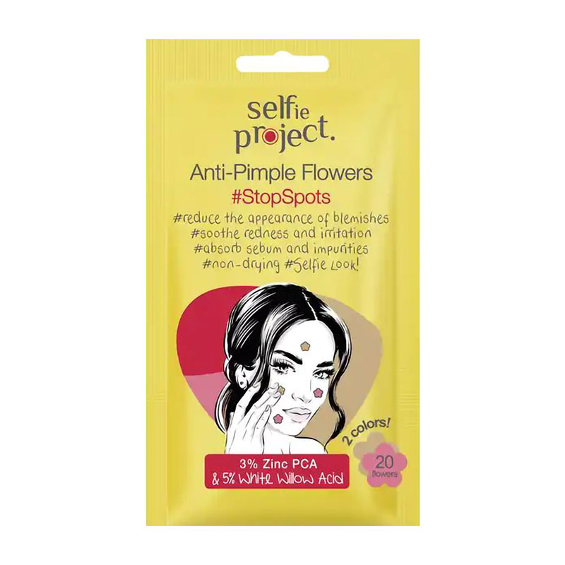 Патчі для обличчя Selfie Project StopSpots Anti-Pimple Flowers проти висипань, 20 шт